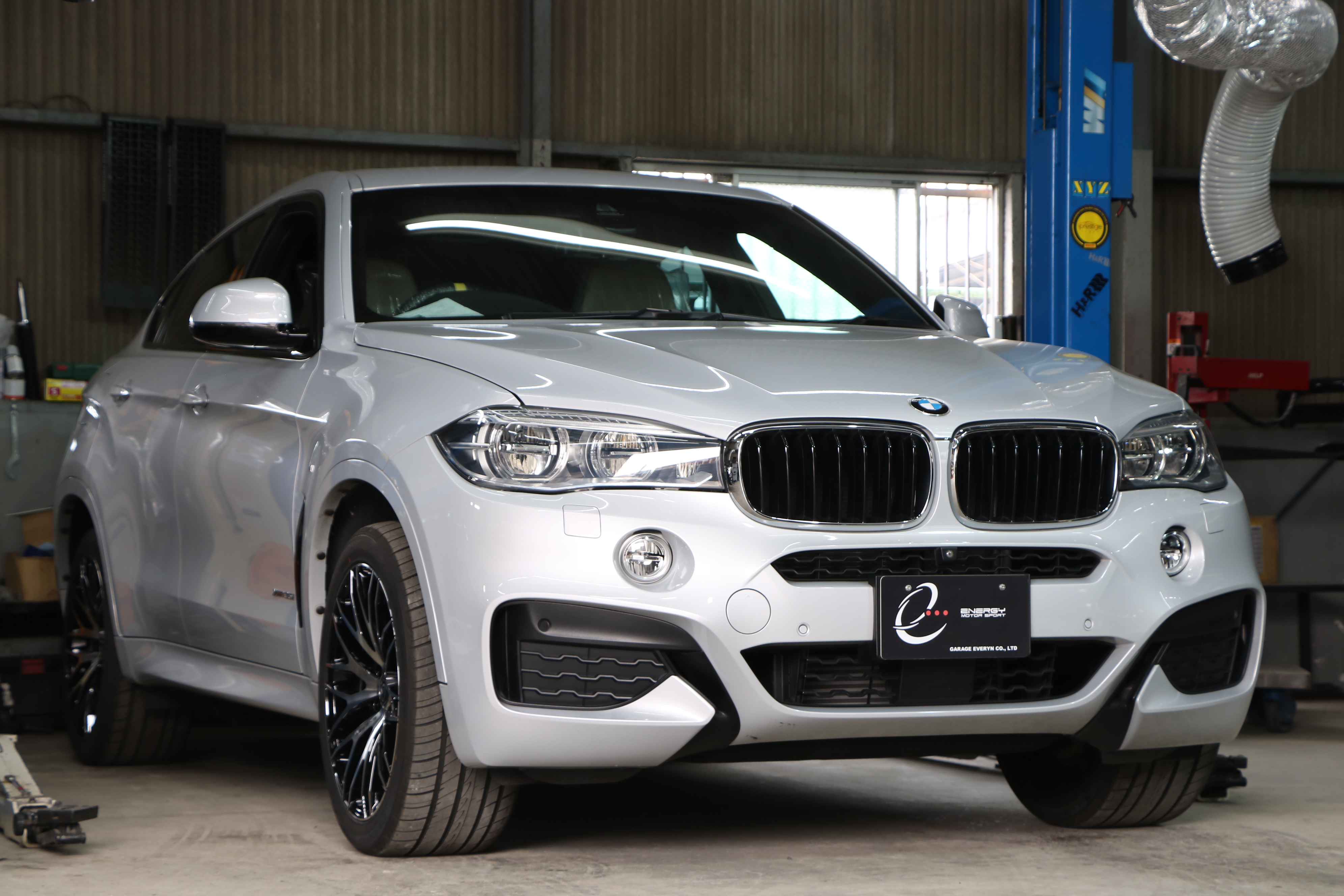 BMW X5 ダウンサス取付 H&R ロアバージョン エアサス調整ロッド